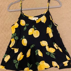 Navy Blue Lemon Tank-top